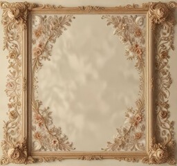 Obraz premium Delicate paper scroll with floral patterns and ornate frame, flower arrangements, elegant designs