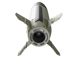 Isolated on white background render of 3d model of Lockheed Martin MGM-140 ATACMS Army Tactical Missile System