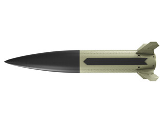 Isolated on white background render of 3d model of Lockheed Martin MGM-140 ATACMS Army Tactical Missile System