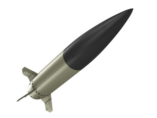 Isolated on white background render of 3d model of Lockheed Martin MGM-140 ATACMS Army Tactical Missile System