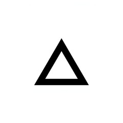 A bold black triangle on white background