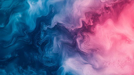 Abstract Swirling Blue Pink Fluid Art Painting