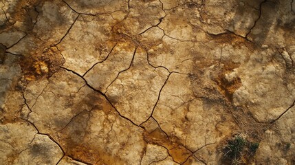 Aerial View of Dried and Cracked Farmland