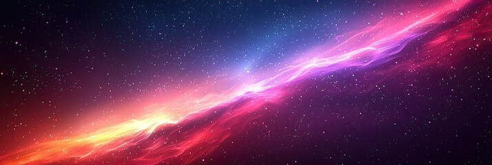 A vibrant cosmic scene with swirling colors and stars, evoking a sense of wonder.