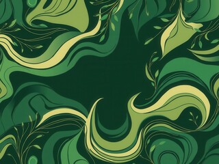 Fototapeta premium Abstract organic green lines forming intricate patterns on a wallpaper background, design, pattern, flowing