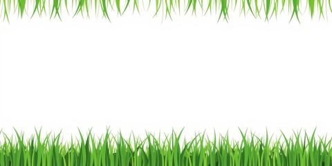 Fototapeta premium Bright green realistic seamless grass border for design projects, background, organic