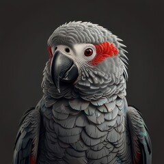 Fototapeta premium African Grey Parrot minimalist