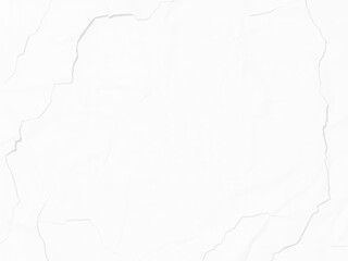 Obraz premium Blank white crumpled paper texture with creases and wrinkles, background, wrinkled paper, poster