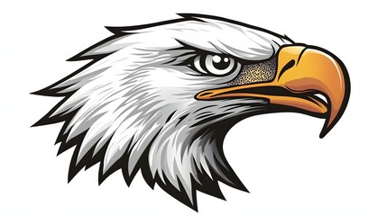 Obraz premium Majestic Bald Eagle Head Profile Illustration