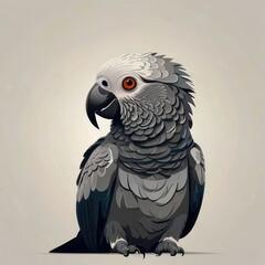 Obraz premium African Grey Parrot minimalist