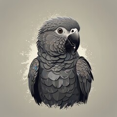Obraz premium African Grey Parrot minimalist