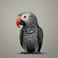 Obraz premium African Grey Parrot minimalist