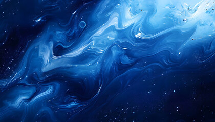 Obraz premium Abstract Blue Swirls Resembling Cosmic Nebulae