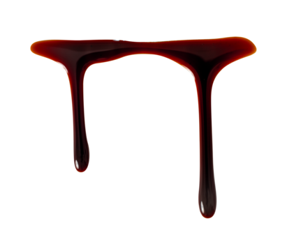 dripping blood isolated on a white background