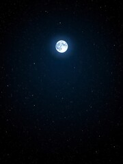 Fototapeta premium Dark celestial backdrop with twinkling stars and a full moon, night sky, space
