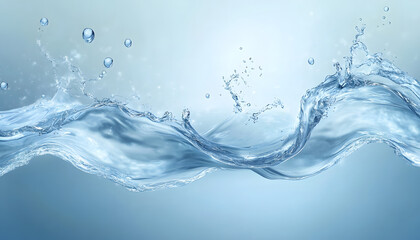 Abstract Water Waves Flowing Smoothly With Bubbles