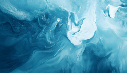 Abstract Blue and White Swirling Paint Texture