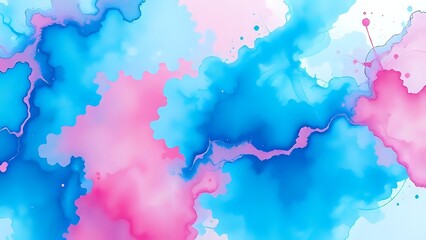 Obraz premium Abstract watercolor paint background by teal color pink and blue with liquid fluid texture for background, banner