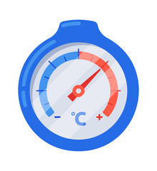 Thermostat temperature measurement tool vector illustration
