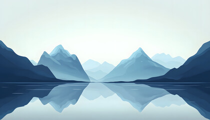 Serene Mountain Lake Reflection Landscape