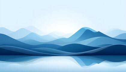 Serene Blue Mountains Reflected In Still Water