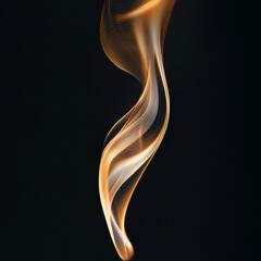 Abstract swirling golden smoke against a black background.