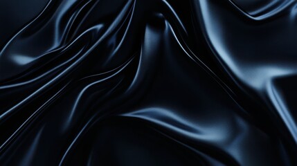Fototapeta premium Luxurious dark fabric with elegant folds and deep shadows.