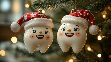 Festive Tooth Ornaments Decorate Christmas Tree