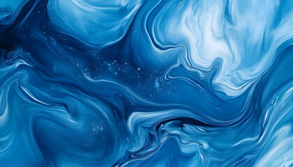 Obraz premium Abstract Blue Swirling Paint Texture Background