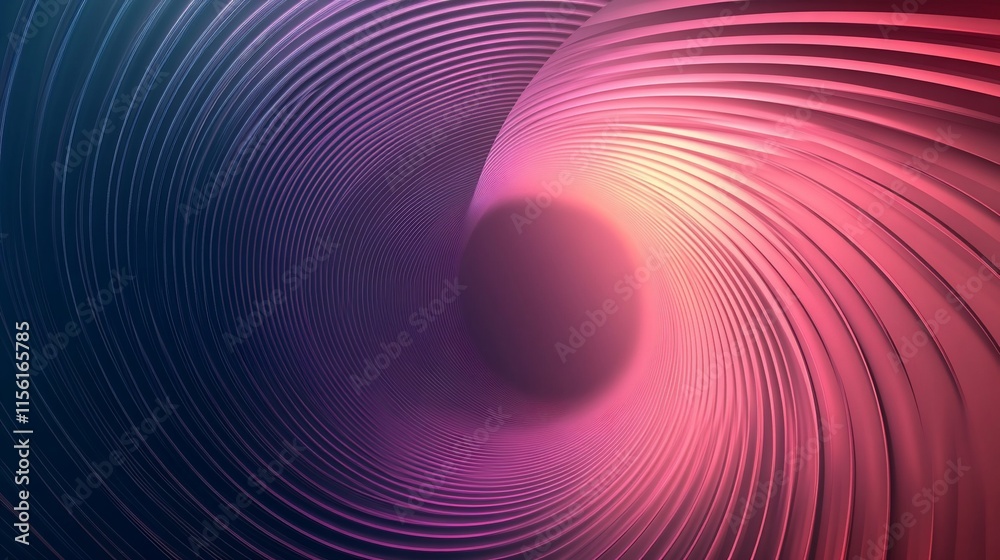 Poster abstract swirling tunnel with vibrant pink and blue gradient colors, creating a dynamic and mesmeriz