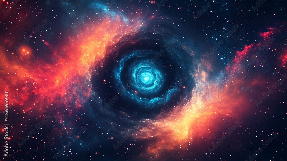Aufkleber vibrant nebula swirling with cosmic dust and gas, creating a mesmerizing spiral pattern.