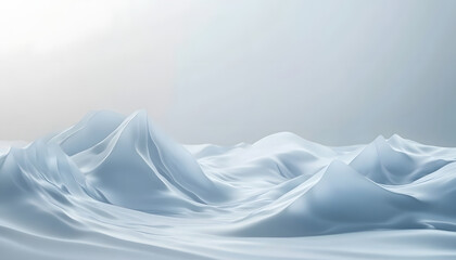 Fototapeta premium Abstract Blue Fabric Mountain Landscape