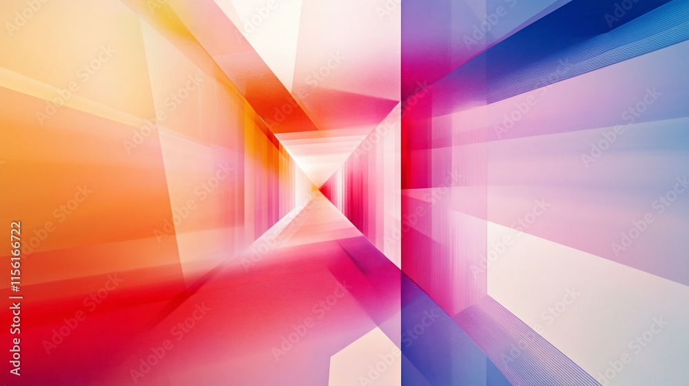 Aufkleber Abstract colorful tunnel with vibrant hues and perspective, creating a dynamic and energetic visual.