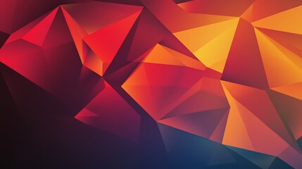 Fototapeta premium Abstract geometric background with red, orange, and dark tones.