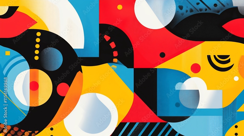 Poster Abstract colorful geometric shapes background.