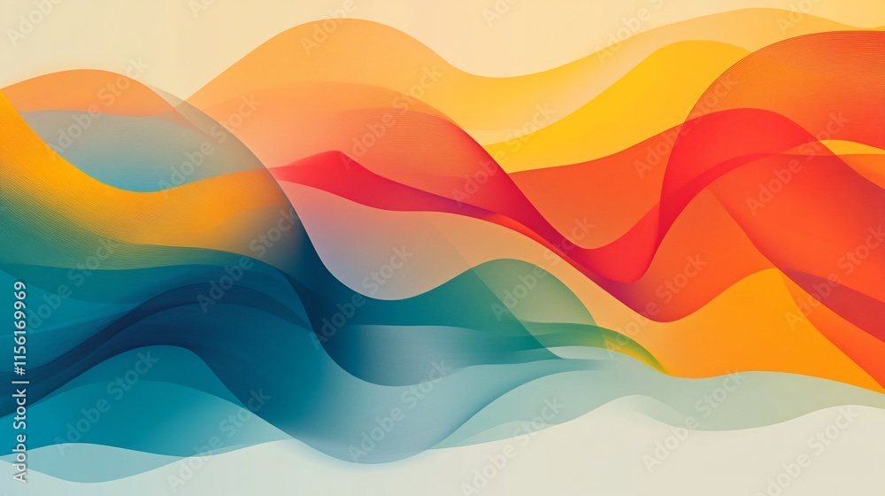 Aufkleber abstract colorful wave background with flowing vibrant gradients.