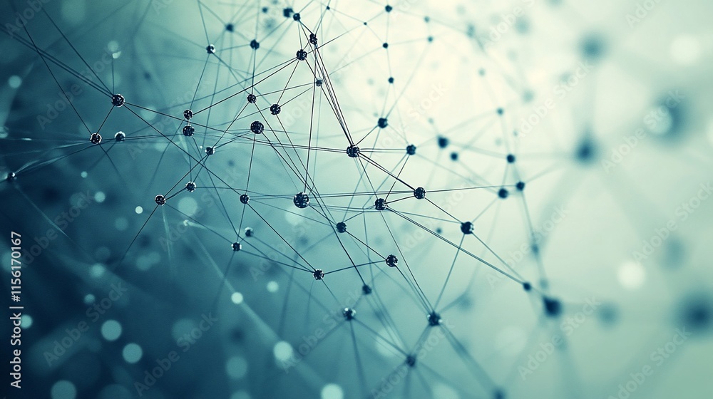 Poster Abstract network connection nodes and lines.