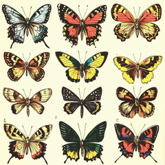 Butterfly clip art, clip art concept