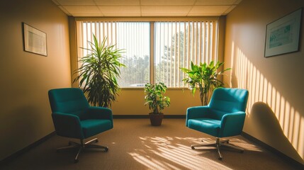 Peaceful Counseling Session in a Sunlit Room