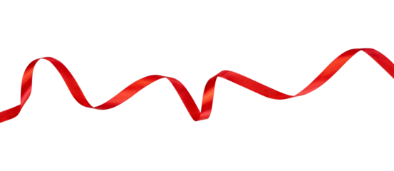 Red shiny ribbon for design element