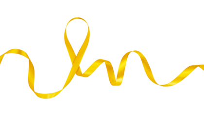 Yellow wavy ribbon for design ornamen