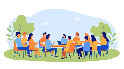 People Engaging in Discussion about Well-being Outdoors