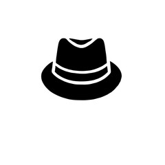 Classic Fedora Hat Icon: A timeless silhouette of a fedora hat, perfect for representing style, sophistication, and vintage vibes.