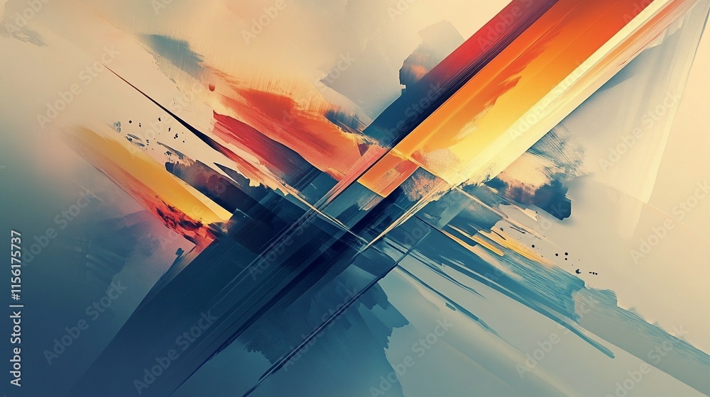 Poster Abstract art with dynamic brush strokes and vibrant colors, creating a sense of movement and energy.