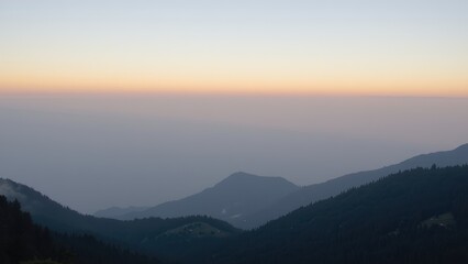 Serene Mountain Vista at Sunset