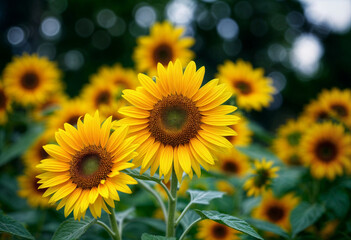 Fototapeta premium field of sunflowers