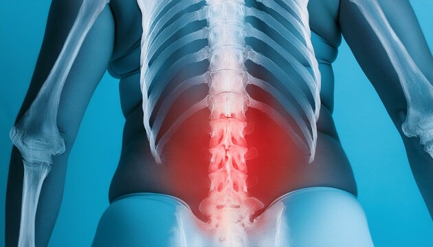 Expressing inflammation and swelling between the lumbar vertebrae