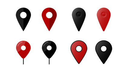 Set of icons location pin isolated on white background, Vector illustration