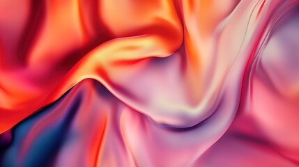 Obraz premium Luxurious Red Flowing Silk Satin Fabric Background with Romantic and Elegant Texture, Perfect for Valentine’s Day Themes, Curtain Designs, and Soft, Silky Cloth Concepts