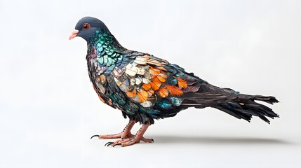 A Multicolored Pigeon Artistic Avian Creation